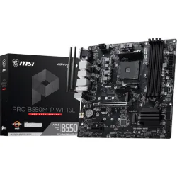 MSI MB PRO B550M-P WIFI6E, SOCKET AMD AM4, CS AMD B550, 4 DIMM SOCKETS DDR4, HDMI/ DP/ VGA, PCI-E GEN 4.0, GIGABIT LAN, MICRO-ATX, 3YW.