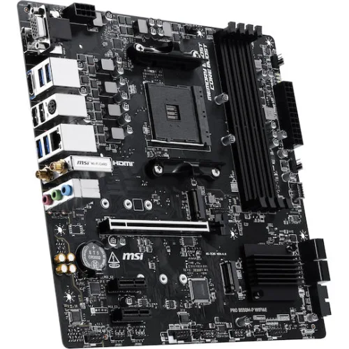 MSI MB PRO B550M-P WIFI6E, SOCKET AMD AM4, CS AMD B550, 4 DIMM SOCKETS DDR4, HDMI/ DP/ VGA, PCI-E GEN 4.0, GIGABIT LAN, MICRO-ATX, 3YW.