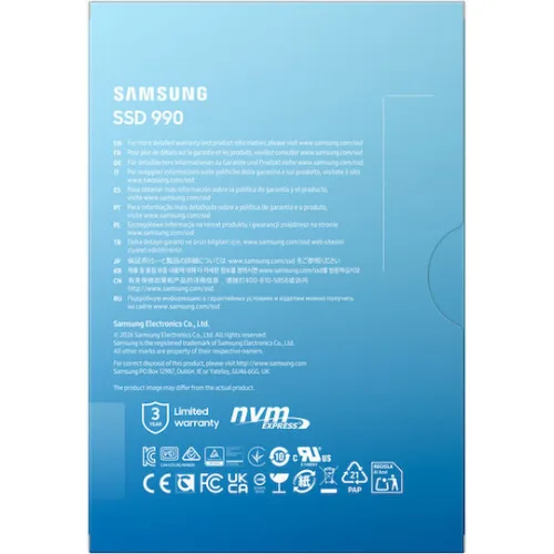 Samsung 990 SSD 2TB τύπου M.2 με σύνδεση PCI Express 4.0 (PS5 Compatible)