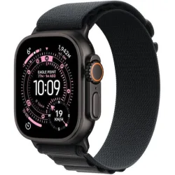 Apple Watch Ultra 3 Titanium 49mm Αδιάβροχο με eSIM και Παλμογράφο (Black Titanium Case with Black Alpine Loop - Medium)