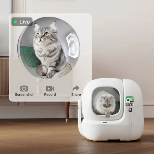 Petkit Purobot Max Pro 2 with AI Camera Τουαλέτα Γάτας Αυτοκαθαριζόμενη με Κόσκινο Λευκό Μ65.7 x Π53.8 x Υ60.3cm