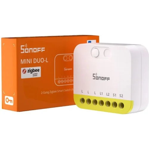 Sonoff MINI Duo-L Smart Switch 2 Καναλιών ZigBee 12A (χωρίς Ουδέτερο)