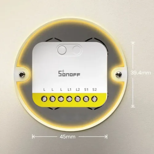 Sonoff MINI Duo-L Smart Switch 2 Καναλιών ZigBee 12A (χωρίς Ουδέτερο)