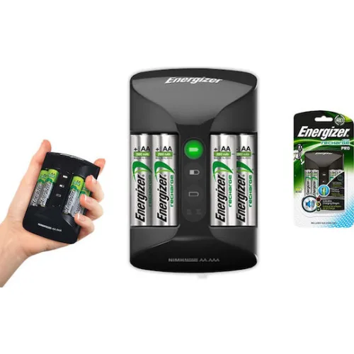 Energizer ACCU Recharge Pro Φορτιστής 4 Μπαταριών Ni-MH Μεγέθους AA/AAA Σετ με 4x AA 2000mAh