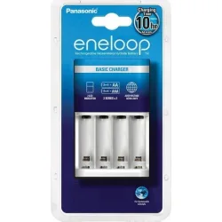 Panasonic Eneloop Basic BQ-CC51 Φορτιστής 4 Μπαταριών Ni-MH Μεγέθους AA/AAA σε Λευκό χρώμα