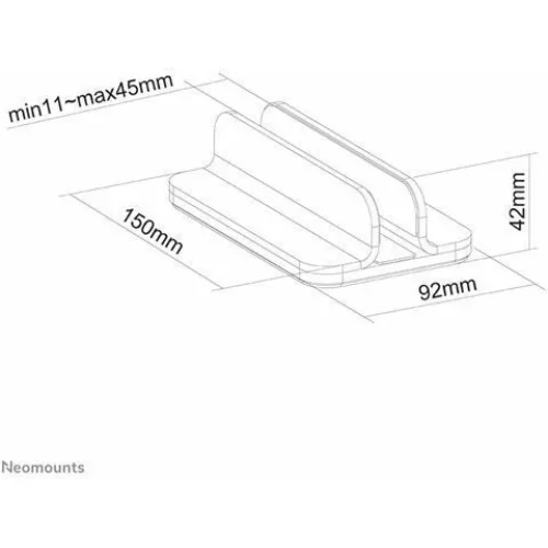 Neomounts Vertical Laptop Stand έως 17" Ασημί NSLS300