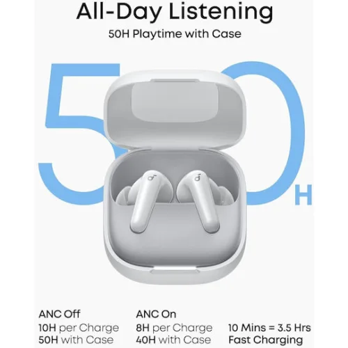 Anker Soundcore Wireless Earphones R60i Adaptive Noise Cancellation, BT5,4, White