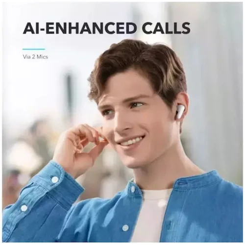 Anker Soundcore Wireless Earphones R50i ,  2 Mics for AI Clear Calls, BT5.3, IPX5 White