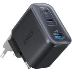 Anker Φορτιστής με Ενσωματωμένο Καλώδιο με Θύρα USB-A και 2 Θύρες USB-C 70W Μαύρος (Nano)