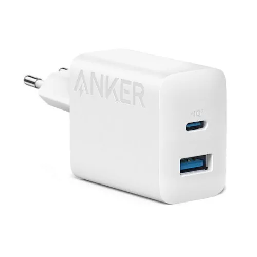Anker Φορτιστής Χωρίς Καλώδιο με Θύρα USB-A και Θύρα USB-C 20W Power Delivery Λευκός (312)