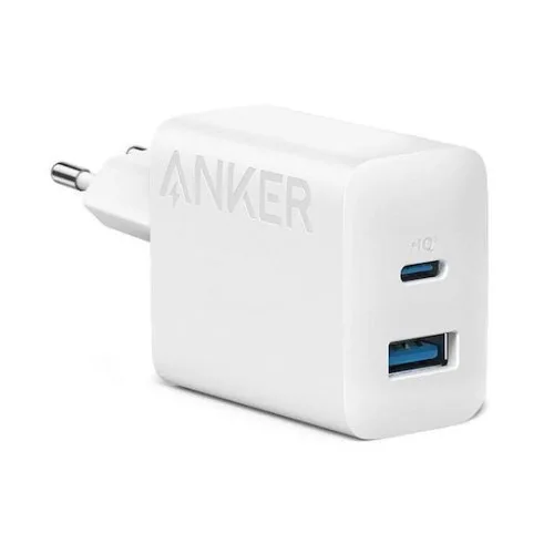 Anker Φορτιστής Χωρίς Καλώδιο με Θύρα USB-A και Θύρα USB-C 20W Power Delivery Λευκός (312)