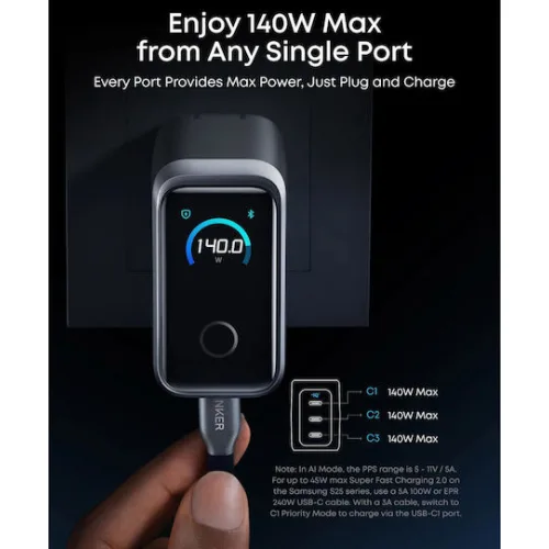 Anker USB-C Φορτιστής Laptop 160W 5.36A με Αποσπώμενο Καλώδιο ΤροφοδοσίαςΚωδικός: A2687341