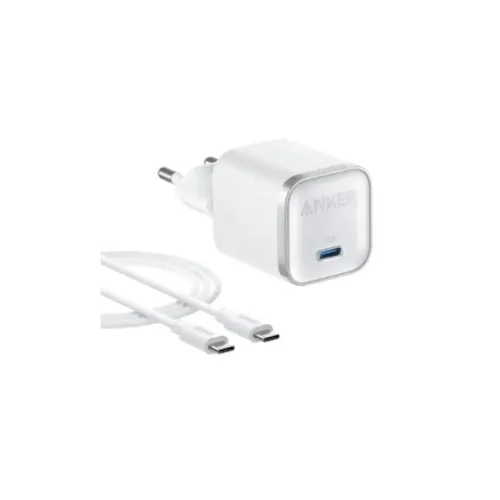 Anker Φορτιστής Χωρίς Καλώδιο GaN με Θύρα USB-C 45W Power Delivery Λευκός (Nano)