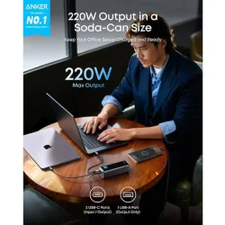 Anker Powerbank Prime 20k mAh,220W max power,2xUSB-C, 1xUSB-A, Black