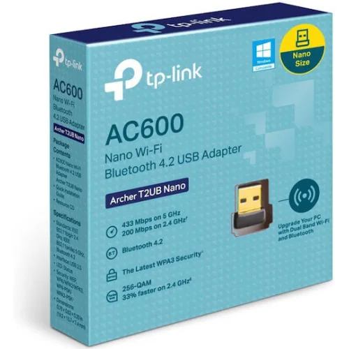 TP-LINK Archer T2UB Nano AC600 Αντάπτορας Δικτύου USB με Ασύρματη Σύνδεση Wi-Fi 600Mbps (v1)