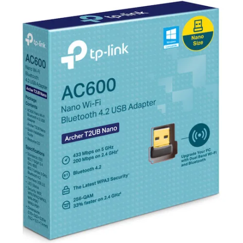 TP-LINK Archer T2UB Nano AC600 Αντάπτορας Δικτύου USB με Ασύρματη Σύνδεση Wi-Fi 600Mbps (v1)