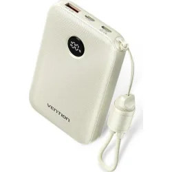 Vention Power Bank 10000mAh 22.5W με Θύρα USB-A και Θύρα USB-C Power Delivery Μπεζ