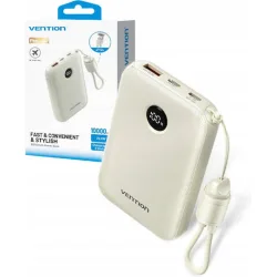 Vention Power Bank 10000mAh 22.5W με Θύρα USB-A και Θύρα USB-C Power Delivery Μπεζ