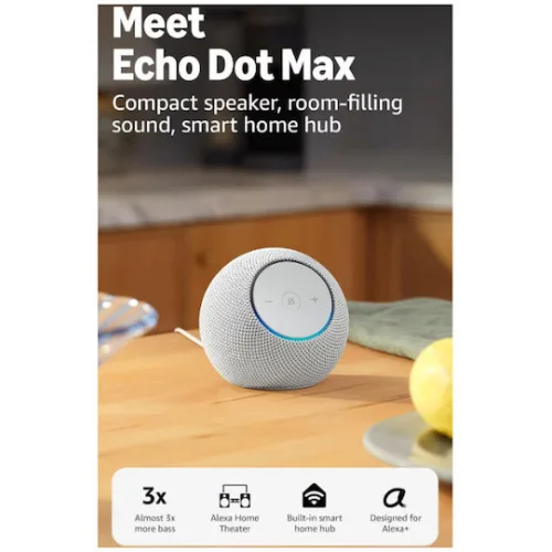 Amazon Echo Dot Max (2025) Smart Hub Wi-Fi / Bluetooth Συμβατό με AlexaΚωδικός: B0DKLDMHYB