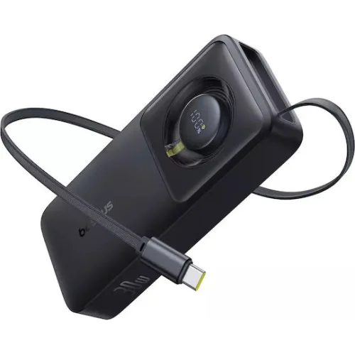 Baseus Free2Pull Power Bank 10000mAh 30W με Θύρα USB-C Power Delivery / Quick Charge Μαύρο