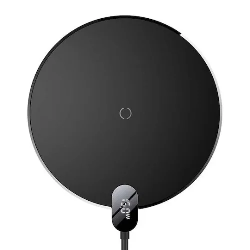 Baseus Ασύρματος Φορτιστής (Qi Pad) 15W Μαύρος (Inductive Digital LED)