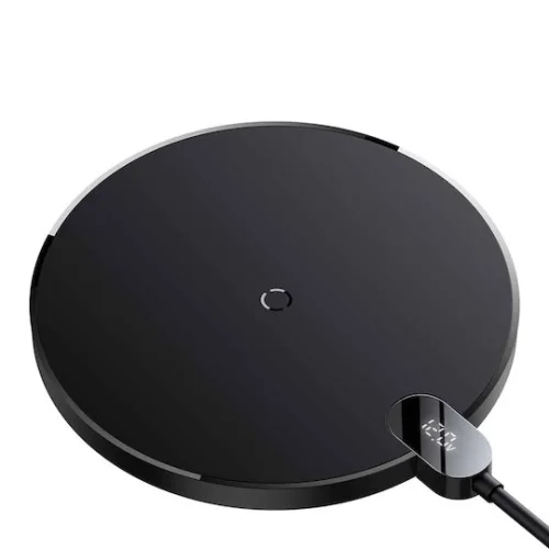 Baseus Ασύρματος Φορτιστής (Qi Pad) 15W Μαύρος (Inductive Digital LED)