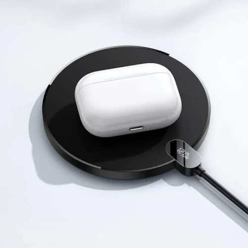 Baseus Ασύρματος Φορτιστής (Qi Pad) 15W Μαύρος (Inductive Digital LED)