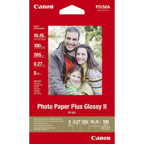CanonPP-201 Φωτογραφικό Χαρτί 4x6 265gr/m² για Εκτυπωτές Inkjet 100 ΦύλλαΚωδικός: 2311B072