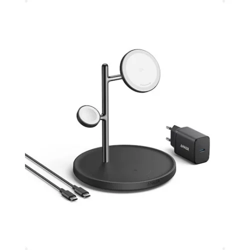 ANKER MagGo 3 in 1 Wireless Charging Stand Black 15W