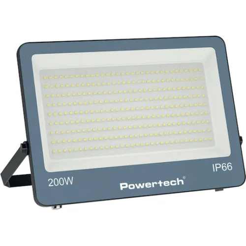 POWERTECH LED προβολέας PT-1619, 200W, 4000K, 18000lm, IP66, 6KV
