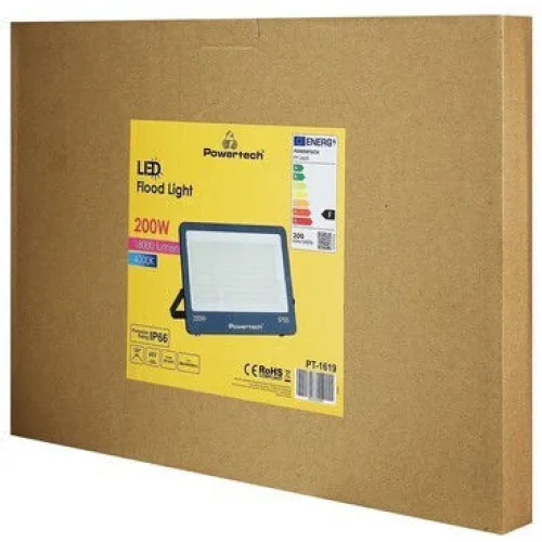POWERTECH LED προβολέας PT-1619, 200W, 4000K, 18000lm, IP66, 6KV