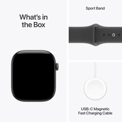 Watch Apple Watch Series 12 (2026) GPS 46mm Black Aluminium Case with Black Sport Band M/L - Black