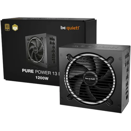 BEQUIET PSU PURE POWER 13M 1200W BP029EU, GOLD CERTIFIED, MODULAR CABLES, EXCEPIONALLY QUIET, 12CM FAN, 10YW.