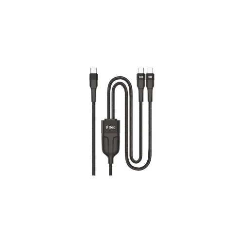 ttec AlumiCable Duo USB-C – 2 USB-C 100W Fast Charge Cable150cm (2DK55S) (TTEC2DK55S)