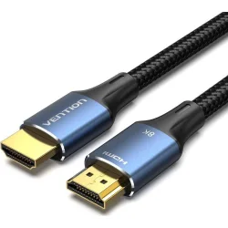 VENTION Cotton Braided 8K HDMI Male to Male Cable 5M Blue Aluminum Alloy Type (ALGLJ) (VENALGLJ)