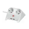 Brennenstuhl Desktop-Power USB-Charger with 2x USB-2.0 charger 2100mA 2-way socket, white polished 1.8m H05VV-F 3G1.5 (1153520222) (BNN1153520222)