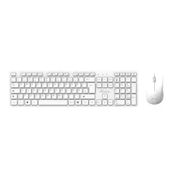 MediaRange Wireless Keyboard and Mouse Set, QWERTY (GR), Function Keys, 3-Button Mouse,1.200 dpi, Symmetrical, Dongle, White (MROS278-GR)
