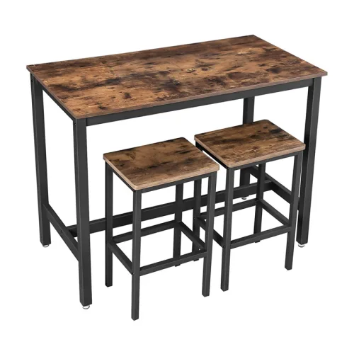 Vasagle Σετ Μεταλλικό Ορθογώνιο Τραπέζι - Bar 120 x 60 x 90 cm με 2 Σκαμπό  (LBT15X) (VASLBT15X)