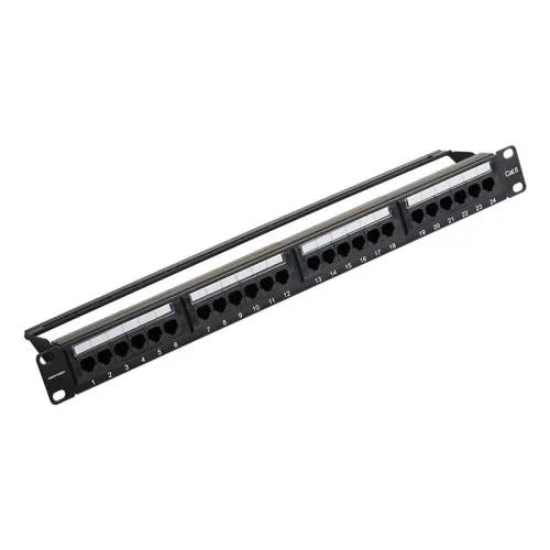 VENTION 24-Port Cat6 Unshielded Patch Panel Black (KGCB0) (VENKGCB0)
