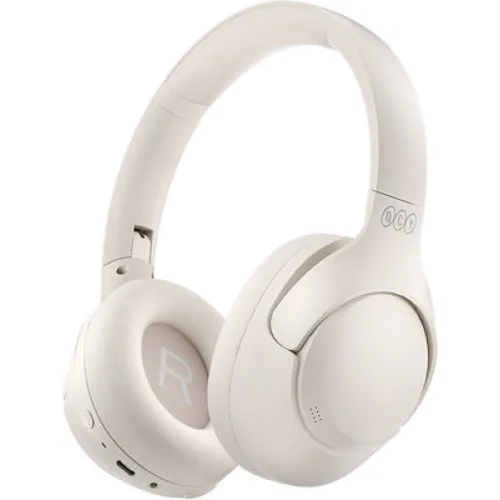 QCY H3 Headset White - Hybrid Feed Noise Canceling with 4 mode ANC Button - 60h battery