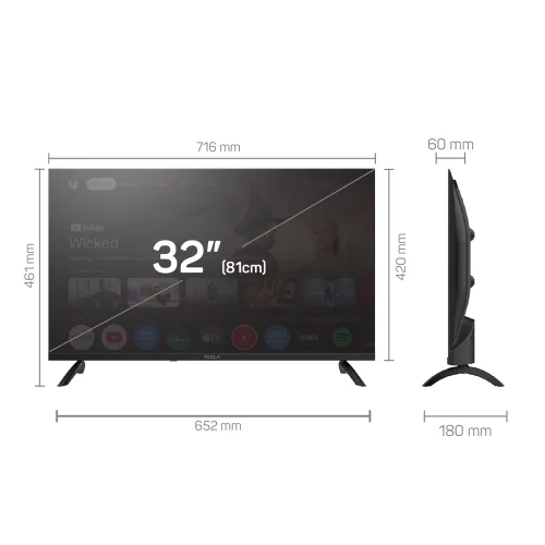 Tesla LED TV 32" 32E655BHS HD Google TV