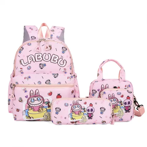 Σετ Σχολικής Τσάντας με Accessories Labubu | Ροζ