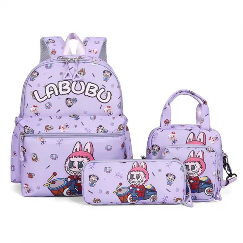 Σετ Σχολικής Τσάντας με Accessories Labubu | Μώβ