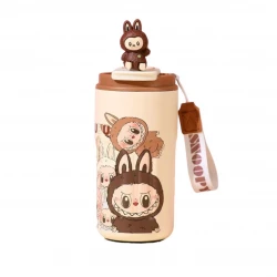 Θερμός Ανοξείδωτος LABUBU 500ml |Brown - Beige