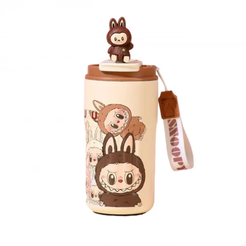 Θερμός Ανοξείδωτος LABUBU 500ml |Brown - Beige