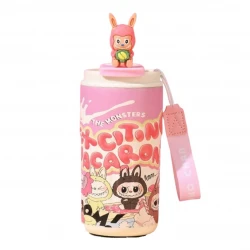 Θερμός Ανοξείδωτος LABUBU 500ml |Pink - Beige