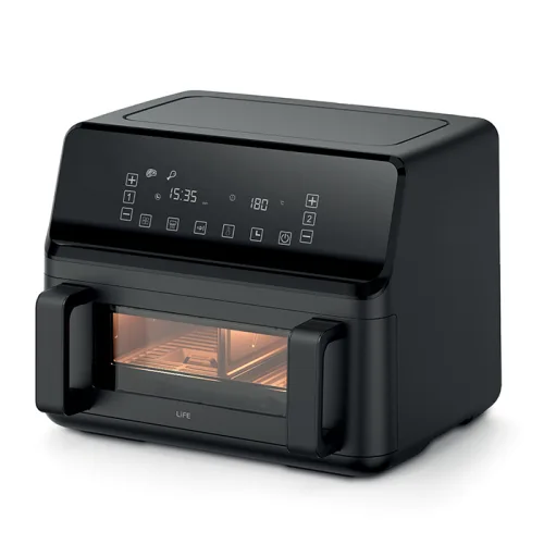 LIFE NOVELTY Air Fryer με Διπλό Αποσπώμενο Κάδο 9lt Μαύρο