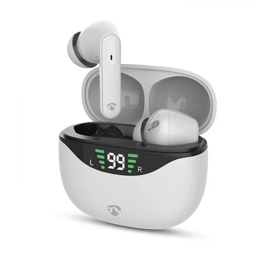 NEDIS Bluetooth ακουστικά handsfree με θήκη φόρτισης Λευκά HPBT2450WT