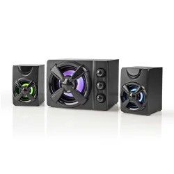 Nedis Στερεοφωνικά ηχεία gaming 2.1 με φωτισμό LED, 33W GSPR31021BK