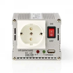 NEDIS PIMS30012 Inverter 300W/12V, με έξοδο ημιτονικής κυματομορφής που μετατρέπει την τάση από μπαταρίες 12V DC σε 230V AC